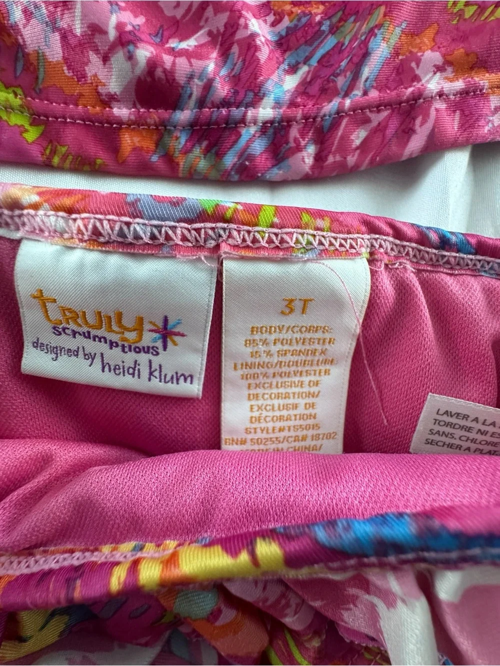Truly Scrumptious by Heidi Klum Pink Floral Swimsuit 3t
